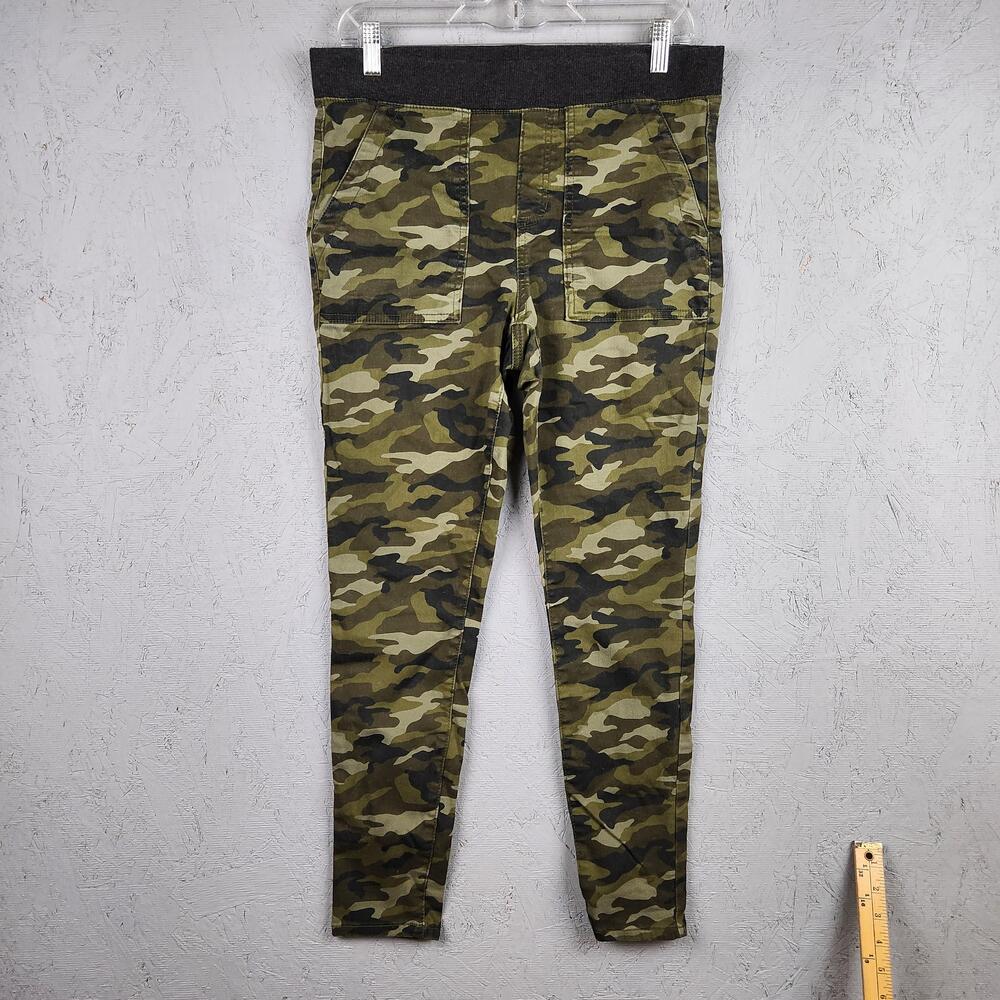 No Boundaries Pants Youth Large 11-13 Camo Green Elastic Waist Jeggings Grunge